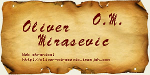 Oliver Mirašević vizit kartica